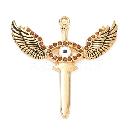 304 Stainless Steel Rhinestone Pendants STAS-Q119-24G-03-1