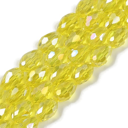 Transparent Electroplate Glass Beads Strands EGLA-N013-T4mm-B26-1