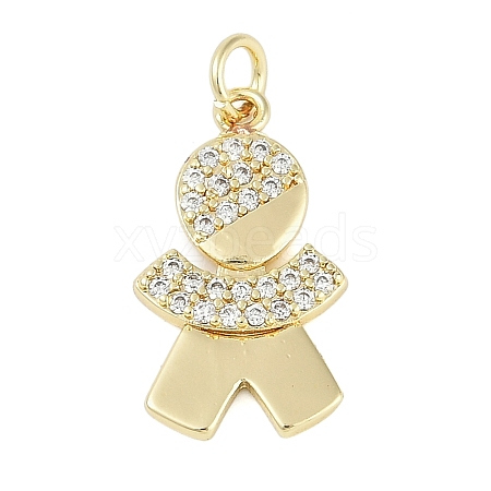 Rack Plating Brass Micro Pave Cubic Zirconia Pendants KK-H509-35G-01-1