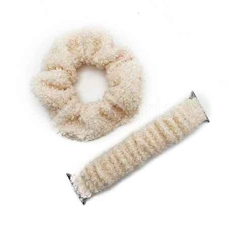 Plush Hairband and Watch Band For iWatch Series 7 Winter limit Smart Watches Size 45mm/42mm/44mm COHT-PW0001-07B-09-1