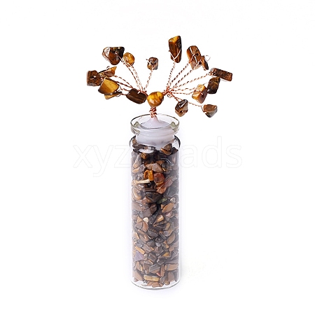 Natural Tiger Eye Chips Tree of Life Decorations PW-WG0DAB8-02-1