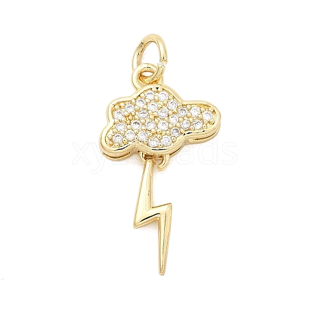 Brass Micro Pave Cubic Zirconia Pendants KK-D105-04G-1