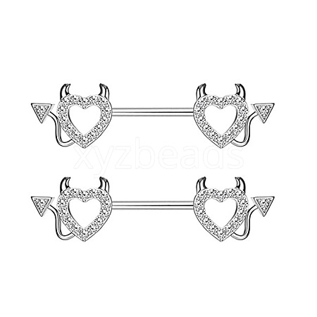 316L Surgical Stainless Steel Nipple Rings WGB2C7E-07-1