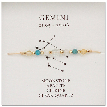 Natural stone constellation bracelet with 12 zodiac signs X-NR2952-9-1