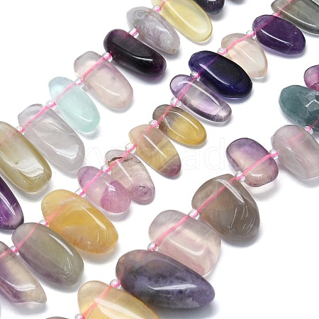 Natural Colorful Fluorite Beads Strands G-G106-J08-01-1