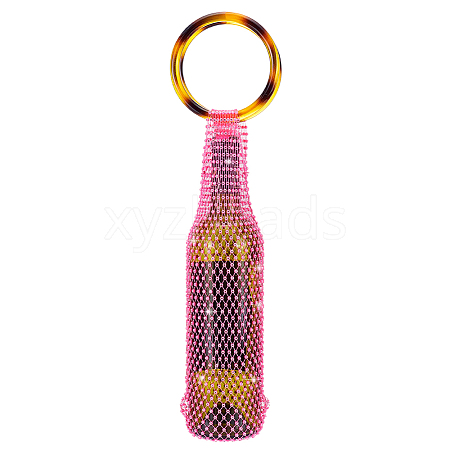 Sparkly Rhinestone Wine Bottle Bag AJEW-WH0609-899A-1