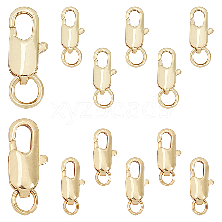 12Pcs 2 Style Brass Lobster Claw Clasps KK-SC0002-26-1