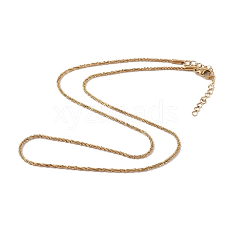 Ion Plating(IP) 304 Stainless Steel Bone Rope Chain Necklace for Women NJEW-I121-01A-G-1