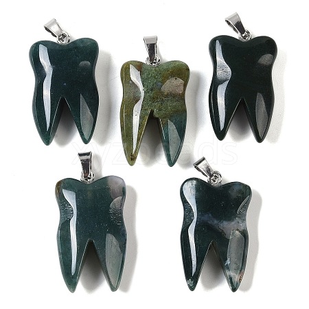Natural Indian Agate Pendants G-G115-01H-1