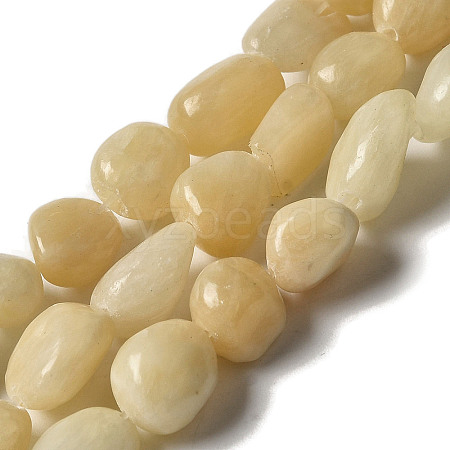 Natural Yellow Jade Beads Strands G-B078-D27-01-1