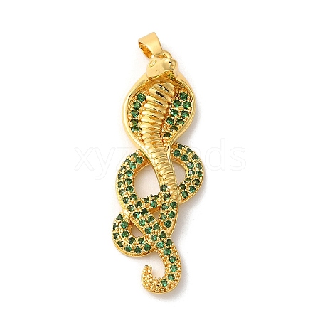 Rack Plating Brass Micro Pave Cubic Zirconia Pendants KK-U022-01B-02-1