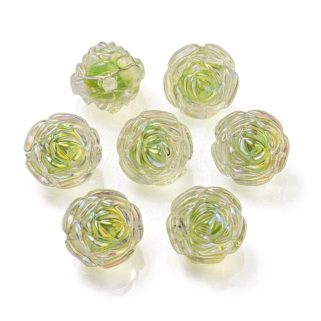UV Plating Rainbow Iridescent Acrylic Beads LS-OACR-P010-20F-1