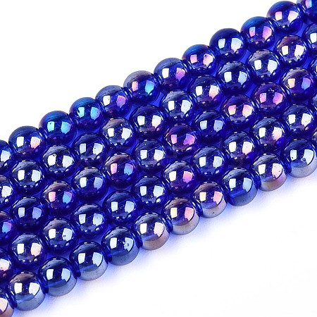 Electroplate Transparent Glass Beads Strands GLAA-T032-T4mm-AB16-1