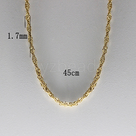 Gold-Plated Stainless Steel Rope Chain Necklaces for Women CH6002-2-1