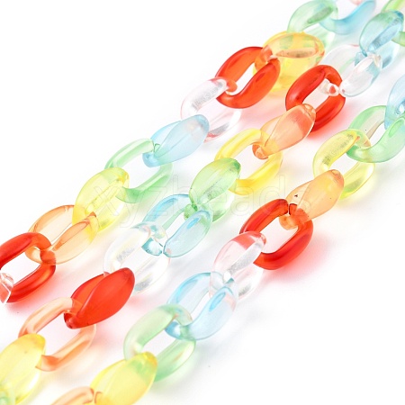 Handmade Transparent Acrylic Cable Chains AJEW-JB00984-1