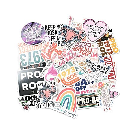 51Pcs 51 Styles Maintain Feminist Graffiti  Paper Stickers Set DIY-B059-02-1