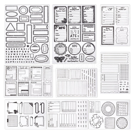 Globleland 9 Sheets 9 Styles PVC Plastic Stamps DIY-GL0004-95-1