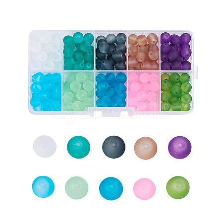 Transparent Glass Beads FGLA-X0001-03-8mm-WH-1