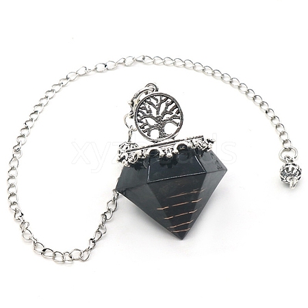 Natural Obsidian Chip & Resin Dowsing Pendulum Big Pendants PW-WG72597-10-1