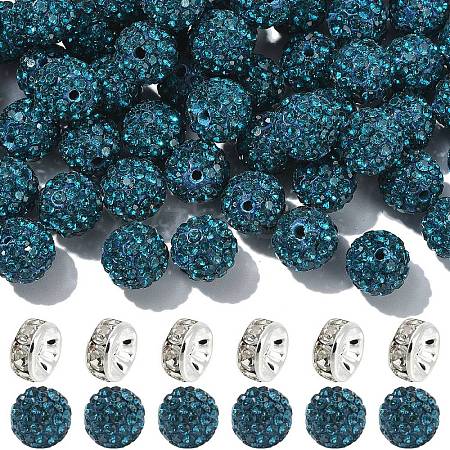 100Pcs Pave Disco Ball Beads RB-YW0001-30M-1