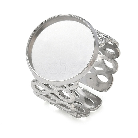 304 Stainless Steel Cuff Ring Components SA-CBA37BC-14E-P-1