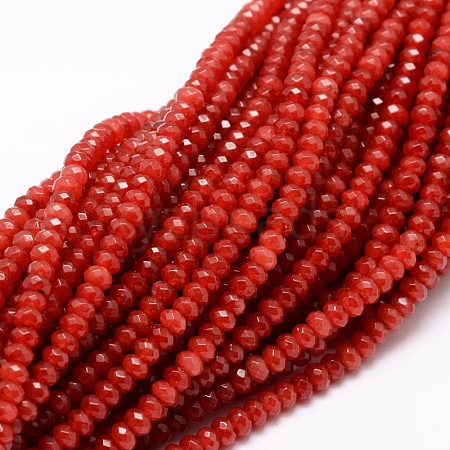 Dyed Natural Malaysia Jade Rondelle Beads Strands X-G-E316-2x4mm-25-1