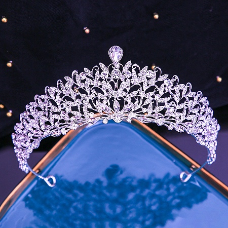 Alloy Rhinestone Crown Hair Bands PW-WG495EE-01-1