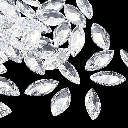 Cubic Zirconia Pointed Back Cabochons ZIRC-M003-10x5mm-007-1