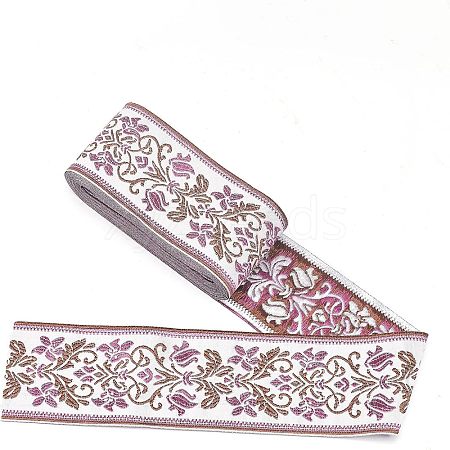 Ethnic style Embroidery Polyester Ribbons OCOR-WH0079-25D-1