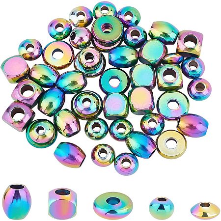 Unicraftale 50Pcs 5 Style Vacuum Plating 304 Stainless Steel Beads STAS-UN0025-16-1