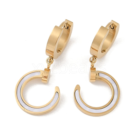 PVD Vacuum Plating 201 Stainless Steel C-Shaped Hoop Earrings EJEW-I309-47G-1