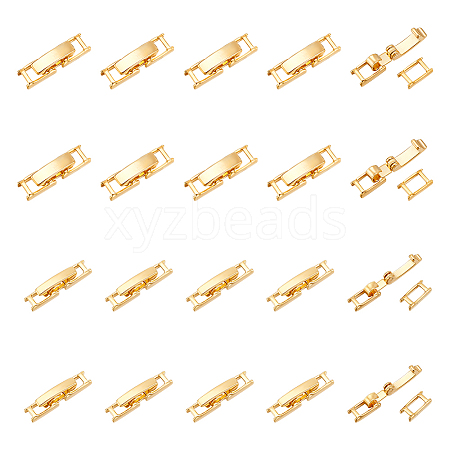 24Pcs 2 Styles Brass Fold Over Clasps KK-UN0003-11G-1