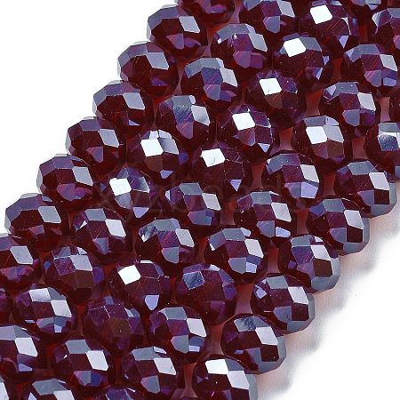 Electroplate Transparent Glass Beads Strands EGLA-XCP0001-16-1