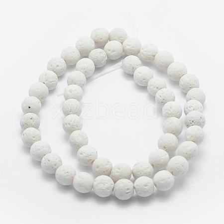 Natural Lava Rock Beads Strands G-F531-6mm-G17-1