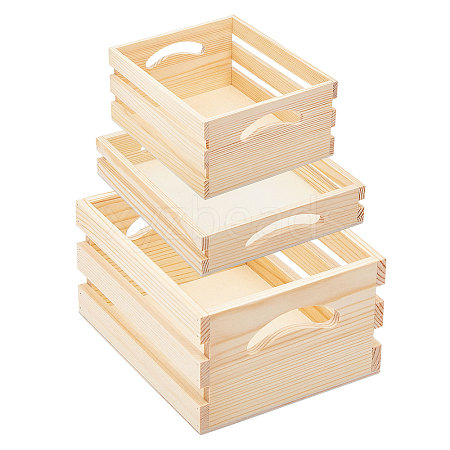 Wooden Storage Wood Nesting Crates CON-WH0092-51-1