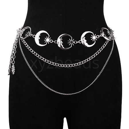 Alloy Moon 3-Layer Waist Chain Belts WG436AA-08-1