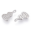 Rhodium Plated 925 Sterling Silver Micro Pave Cubic Zirconia Charms STER-T004-09P-1