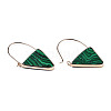 Synthetic Malachite Triangle Dangle Hoop Earrings G-S359-363E-3