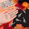 Olycraft 40Pcs Trendy Tibetan Style Alloy Halloween Hand Skull European Dangle Charms FIND-OC0002-57-3