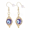 Round Lampwork Evil Eye Braided Dangle Earrings EJEW-JE04898-02-1