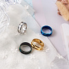 4Pcs 4 Colors Stainless Steel Grooved Finger Ring Settings STAS-TA0002-14B-3