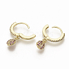 Brass Micro Pave Cubic Zirconia Dangle Hoop Earrings EJEW-S208-066-3