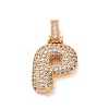 Brass Micro Pave Cubic Zirconia Pendants KK-C076-29P-G01-1