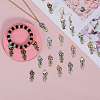25Pcs 5 Colors Alloy Enamel Pendants ENAM-SZ0004-02-4