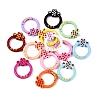 Spray Painted Alloy Spring Ring Clasps PALLOY-T090-02-1