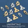 Unicraftale 12Pcs 6 Style Ion Plating(IP) 201 Stainless Steel Pendants STAS-UN0032-19-4
