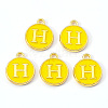 Golden Plated Alloy Enamel Charms ENAM-S118-09H-1