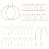 SUNNYCLUE 40Pcs 2 Styles Brass Earring Hooks and Hoop Earrings KK-SC0002-43-1