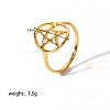 Stainless Steel Hollow Lucky Star Ring Women Fashionable Durable Ring EU4995-7-2