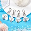 4Pcs 4 Styles Sea Animal Alloy & Natural Shell Pendant Decorations HJEW-JM02015-2